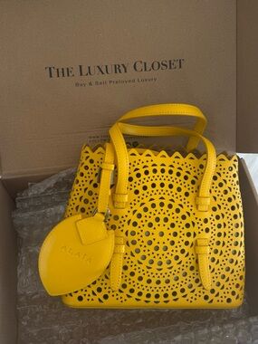 Alaïa Mina 20 Perforated Leather Top Handle Bag